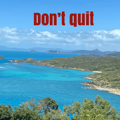 Don’t quit